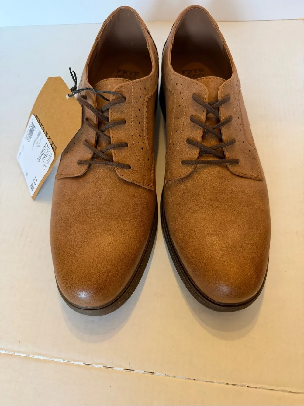 Frey and Co Men's Brown Lace-Up Oxford Shoes
